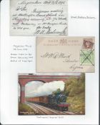 G.B. - Railways 1895 1/2d Postal stationery postcard written from Magdalen to Lynn, bearing a Great