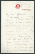 Cape of Good Hope 1897 Autograph Letter initialled by Alfred Milner (1854-1925) on Government Hou...