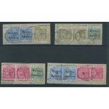 Morocco Agencies 1898 Four pieces bearing a combination of Gibraltar and Morocco Agencies stamps, al