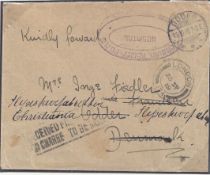 The Serbian Relief Fund. A 1919 stamp less cover from the Main hospital at Kremjan with The Offic...