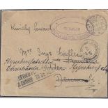 The Serbian Relief Fund. A 1919 stamp less cover from the Main hospital at Kremjan with The Offic...