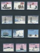 Antarctic 1911 Twelve different perforated labels depicting scenes from Roald Amundsens South Pol...