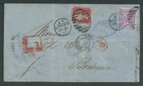 G.B. - London / Germany / France 1870 (Dec 19) Entire from Altona to Bordeaux, the direct postal ser