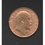 Great Britain Gold Sovereign King Edward VII 1910 Fine Gold Sovereign showing King Edward VII and St