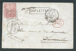 G.B. - Ship Letters - Grangemouth: 1861 Cover, probably from Scandinavia, addressed to Fontainbleau