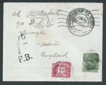 Tristan Da Cunha: 1928 Cover to Somerset with a watery but complete impression of the type II cachet