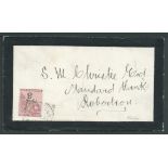 Cape of Good Hope 1881 Mourning cover from Cape Town to Robertson bearing 1880 "3" on 3d with var...