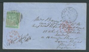 Cape of Good Hope - Thomas Baines 1865 Cover from Cape Town signed by the famous artist and explo...