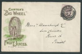 G.B. - Advertising Envelopes 1899 Coloured advertisting envelope for "Carters Big Wheel Fruit Juices