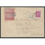 Cyprus / Israel 1948 Cover (minor staining, light fold) to Tel Aviv from a Jewish detainee in camp 6