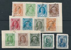 Russia 1927 Definitive set of 13 values (missing the 7k and 18k olive) all stuck onto archive paper