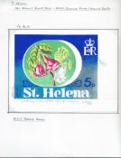 Saint Helena 1981 Endemic Plants issue, working rough sketches of the four values painted in colour