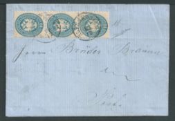 Egypt / Austrian Levant 1864 Entire set from Alexandria via the Consular Mail franked with a vertica