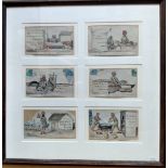 India Bombay 1866-1877 Hand Painted Bazaar Scenes to Brighton England group of six front of envel...