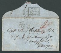 Cape of Good Hope 1854 Cover to Scotland with Plymouth Ship letter backstop, the enclosed from Kr...