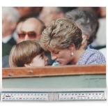 Royalty Official Press Photograph Princess Diana & Prince William at Wimbledon finals 6th July 1991