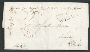 G.B. - Isle of Wight / Naval Mail 1797 Entire letter written by C. Belcher from the Gun Vessel Pierc