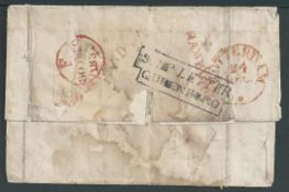 G.B. - Ship Letters - Queenborough 1831 Entire letter (file folds) from Hamburg to Huth & Co in Lond