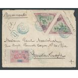 French Somali Coast 1902 (May 2) Registered cover from Djibouti to Constantinople (reverse with seal