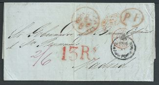 Puerto Rico 1852 Entire Letter from Porto Rico to Madrid via London with "SAN-JUAN-PORTO-RICO" c.d.s