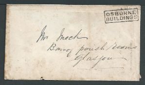 G.B. - Scotland Local Cancels 1858 Stampless cover (minor faults, flap missing) posted unpaid within