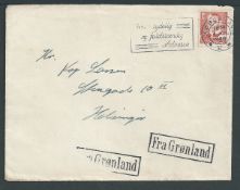 Greenland / Denmark 1948 Cover (with enclosed letter from the M/S Peter Jensen) to Helsingor franked