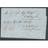 Cyprus 1861 Entire letter from Limassol to Constantinople via Larnaca with light "LARNACA 23 SETT" h