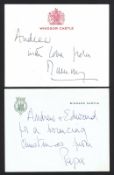 Royalty Queen Elizabeth II Hand written "Andrew with Love from Mummy" on Windsor Castle