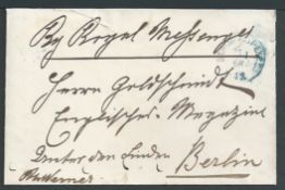 G.B. - Royalty / Isle of Wight / Germany 1868 Stampless cover (edge tear) to Berlin with a crown and