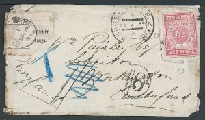 Transvaal 1889 Cover (minor edge faults, opening tear at upper edge) from Krugersdorp to England, fr