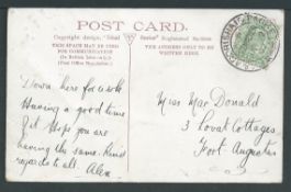 Greenock and Ardrishaig Packet Service January 2 1907 A greetings postcard from Ardrishaig, the post