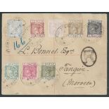 Morocco / Gibraltar 1898 Registered Cover from Saffi to Tangier franked by Gibraltar 1889-96 5c to 2