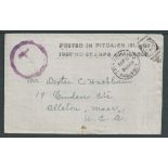 Pitcairn Island 1925 Stampless cover to the U.S.A., handstamped "POSTED IN PITCAIRN ISLAND./1925 NO