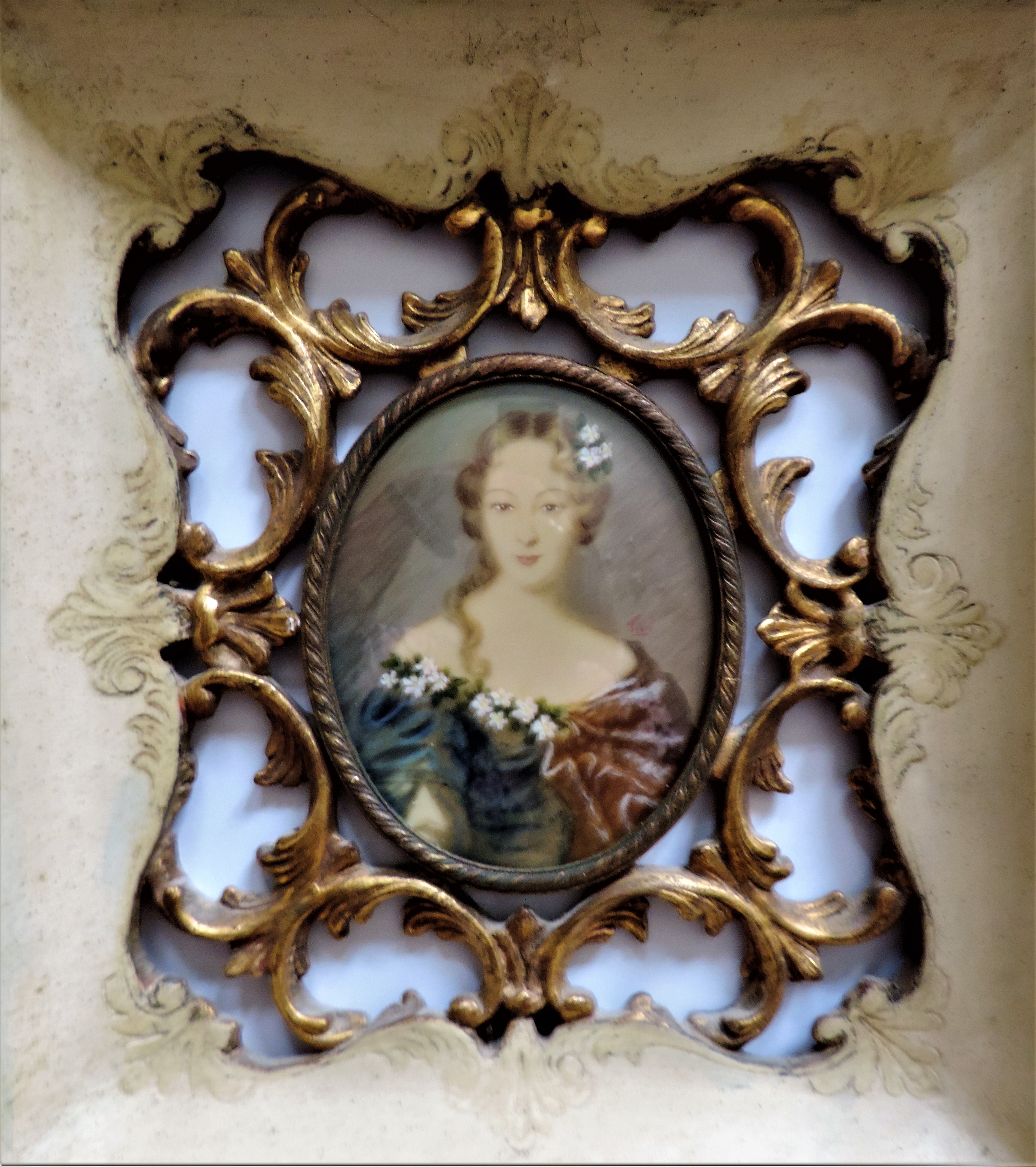 Antique Miniature Portrait of Aristocratic Society Beauty - Image 4 of 6