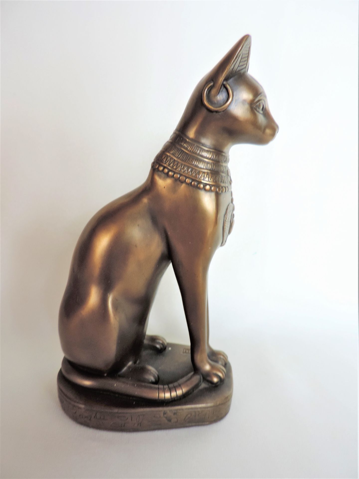 Bronzed Egyptian Cat Statute - Image 3 of 6