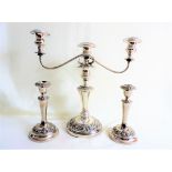 Vintage Silver Plate Candelabrum Garniture in the Georgian style