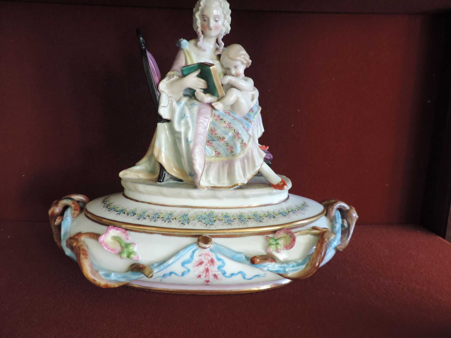 Antique German Porcelain Figural Bowl c.1840's - Image 8 of 9