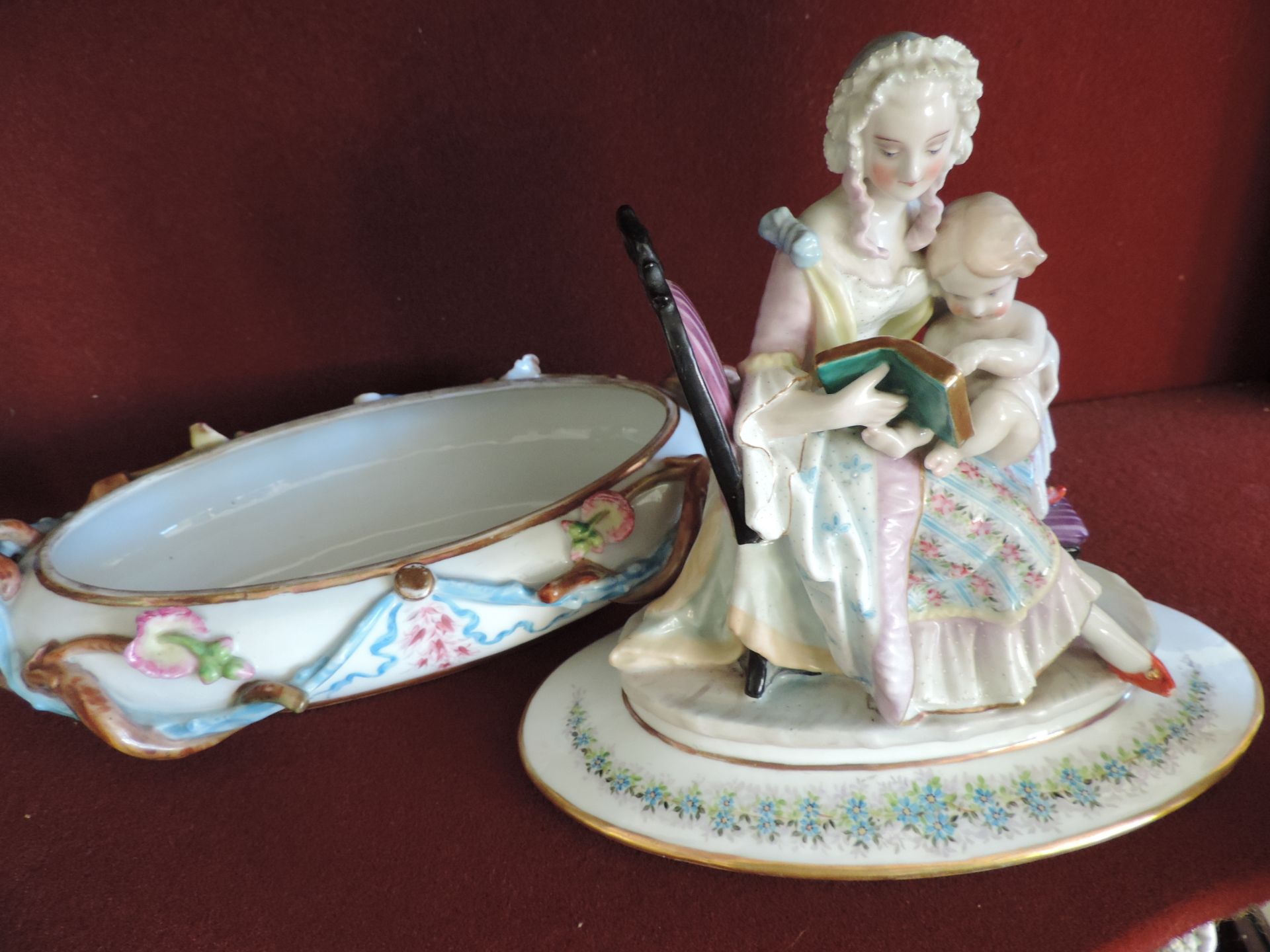 Antique German Porcelain Figural Bowl c.1840's - Image 7 of 9