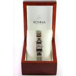 Boxed Lady's Rovina Diamond Set Stainless Steel Wrist Watch