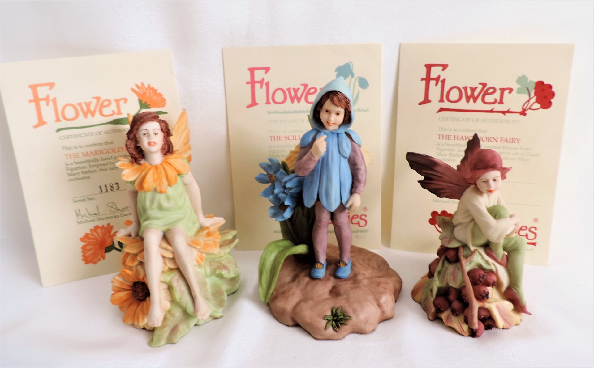 3 x Danbury Mint Flower Fairy Figurines Limited Editions