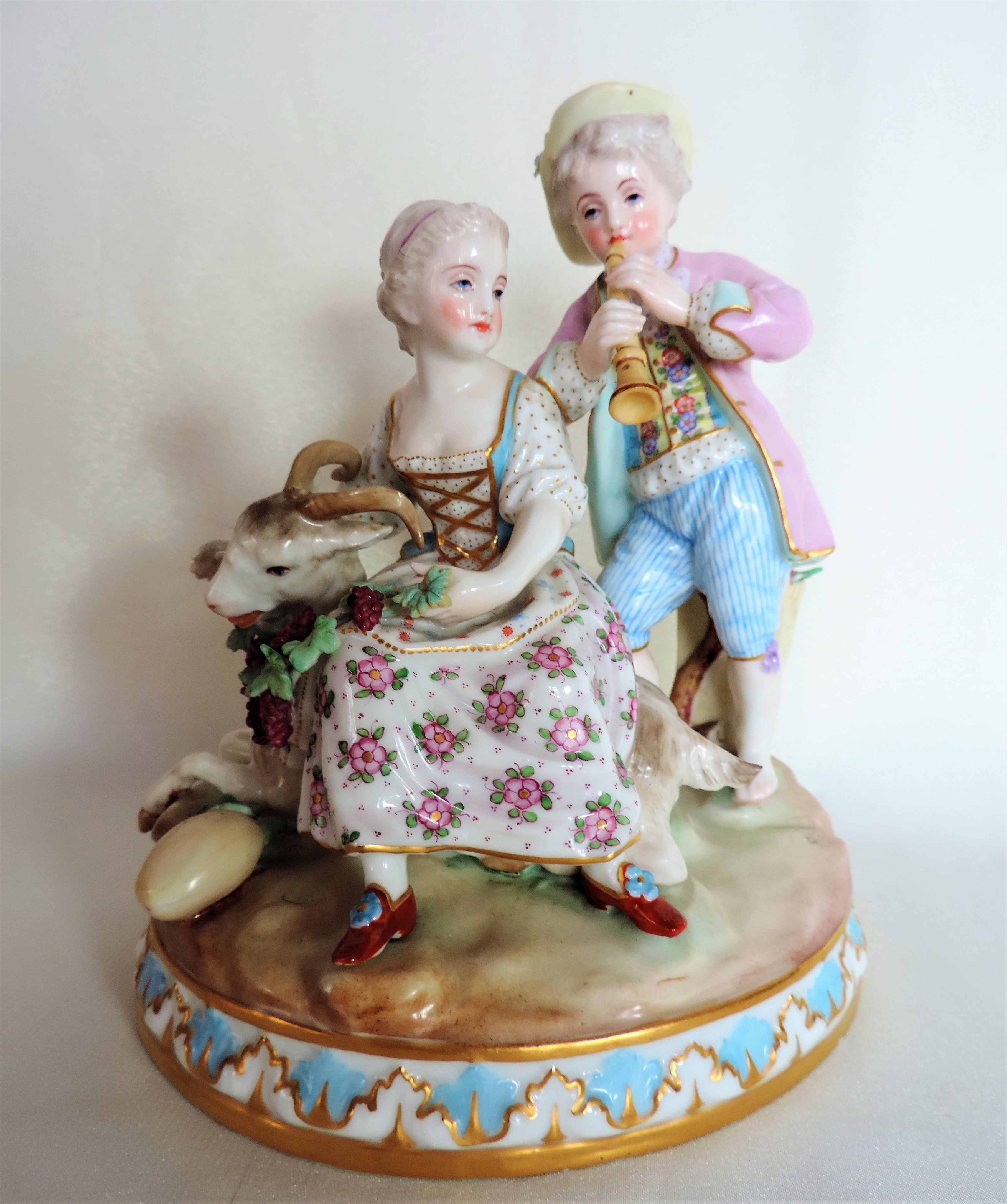 Antique German Porcelain Figurine in the Meissen Style