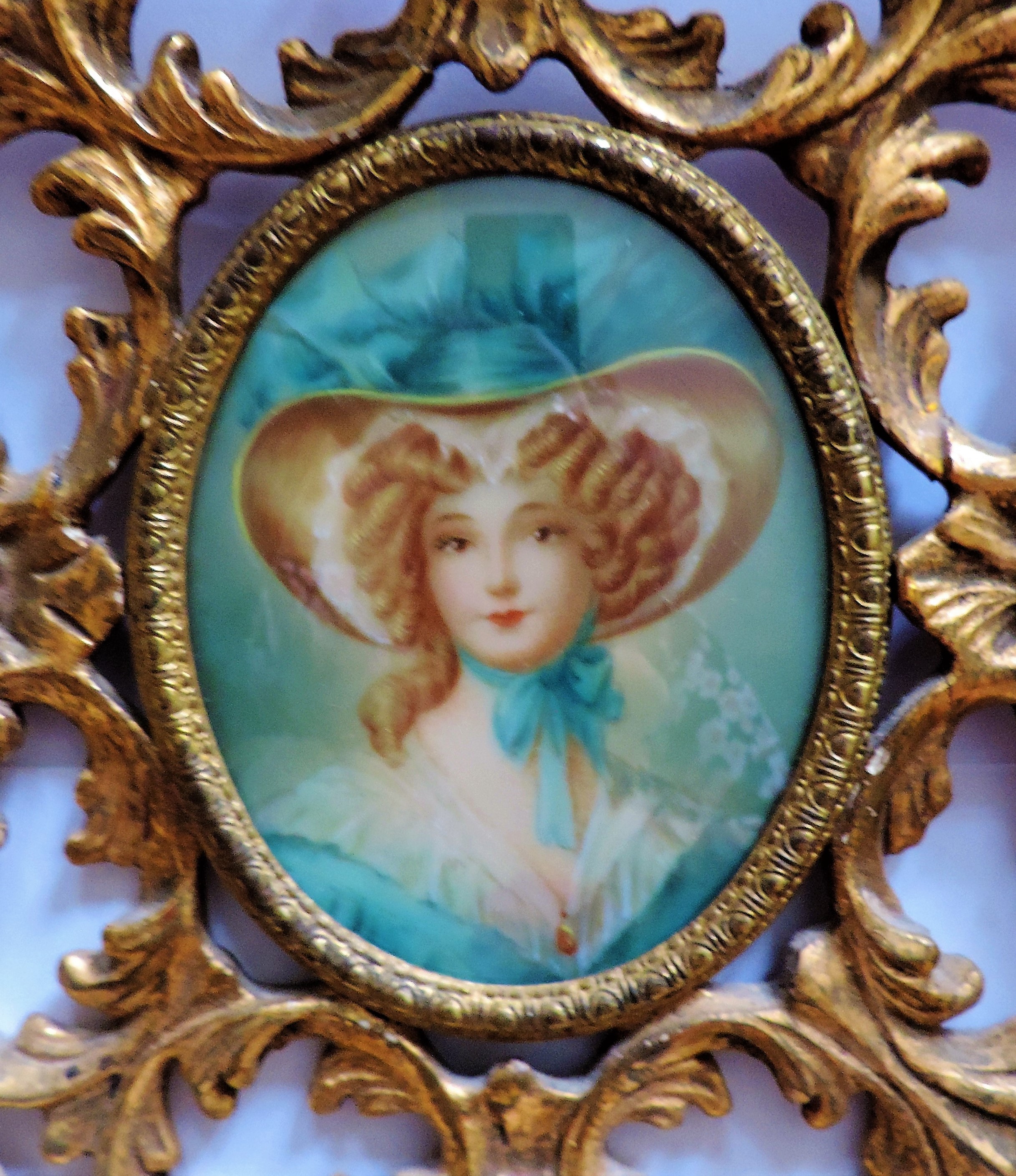 Antique Miniature Portrait of Regency Aristocratic Lady