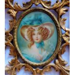 Antique Miniature Portrait of Regency Aristocratic Lady