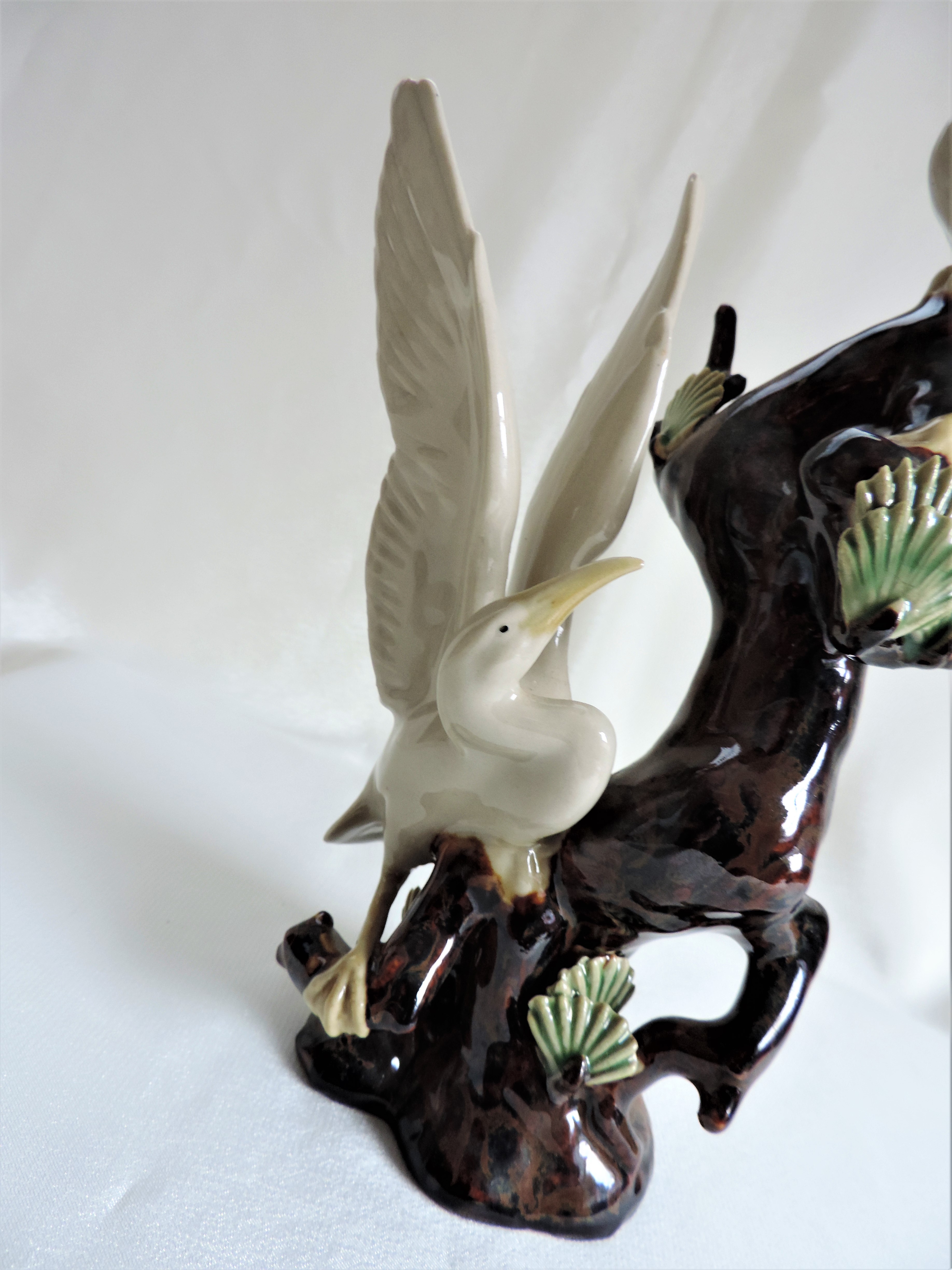 Vintage Oriental Majolica Porcelain Figurine - Image 3 of 6