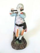 Antique German Porcelain Figurine Man Playing the Flute