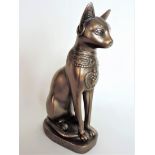 Bronzed Egyptian Cat Statute