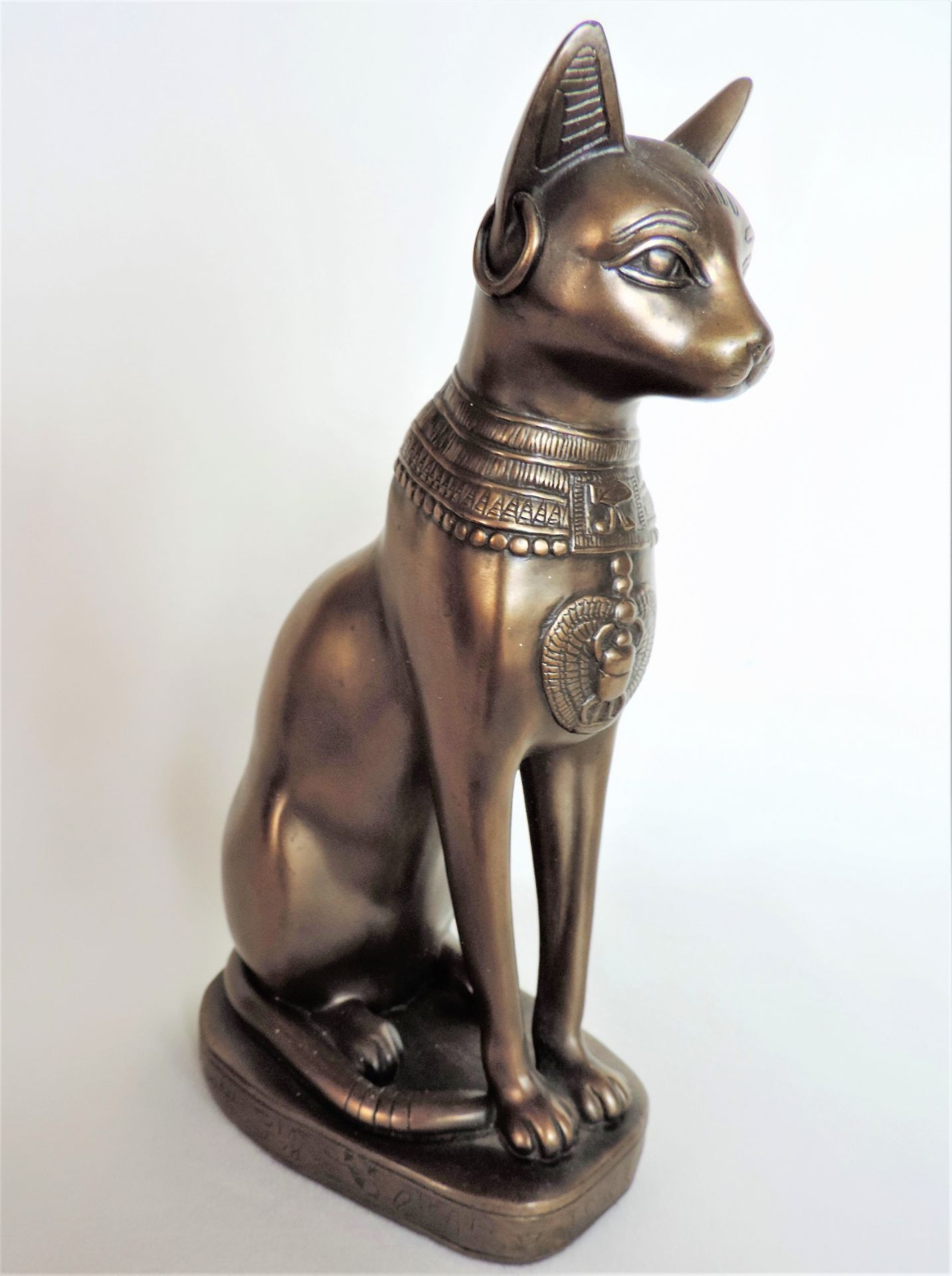 Bronzed Egyptian Cat Statute