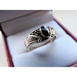 Silver Ring set with Black Onyx Stone