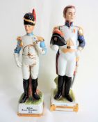 Pair Porcelain Military Figurines
