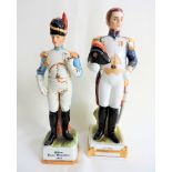 Pair Porcelain Military Figurines